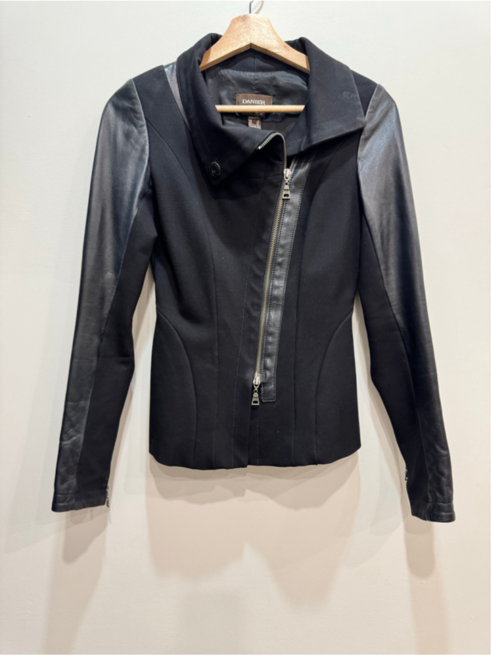 Danier Leather Sleeve Moto Bomber Jacket Black Size XXXS / 0 Biker Baddie
